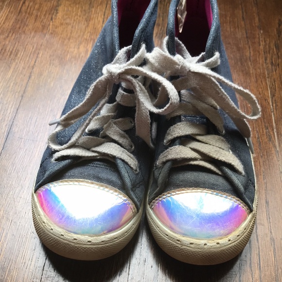 JoJo denim high tops with bows removed - Picture 2 of 8